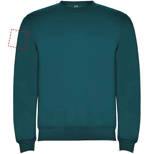 Clasica detský sveter s výstrihom crewneck - Roly – jezerní modrá – tlačová plocha – Pravý biceps