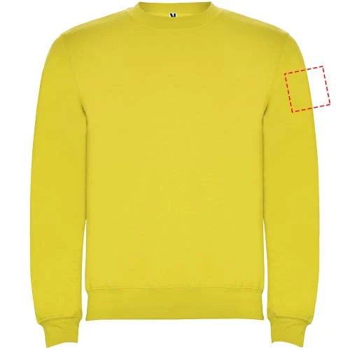 Clasica detský sveter s výstrihom crewneck - Roly – žlutá – tlačová plocha – Ľavý biceps