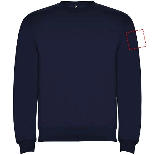 Clasica detský sveter s výstrihom crewneck - Roly – námornícka modrá – tlačová plocha – Ľavý biceps