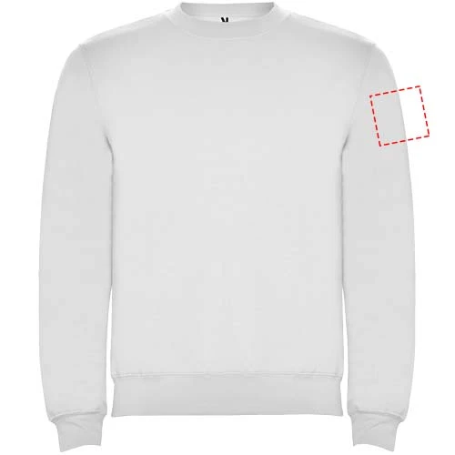 Clasica detský sveter s výstrihom crewneck - Roly – bílá – tlačová plocha – Ľavý biceps