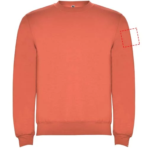 Clasica detský sveter s výstrihom crewneck - Roly – korálová – tlačová plocha – Ľavý biceps