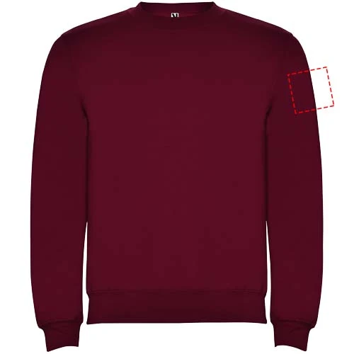 Clasica detský sveter s výstrihom crewneck - Roly – granátová – tlačová plocha – Ľavý biceps