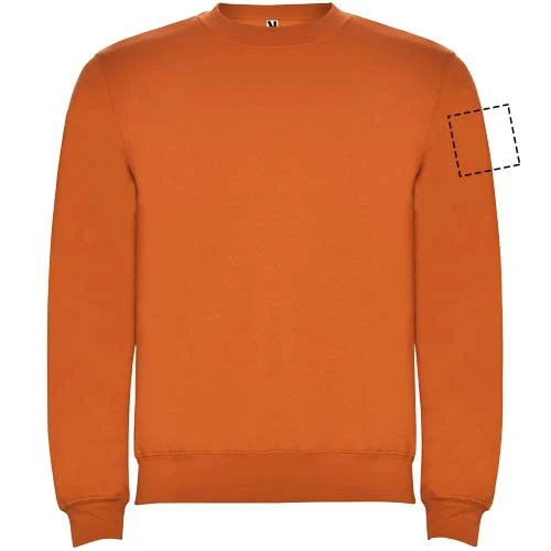 Clasica detský sveter s výstrihom crewneck - Roly – oranžová – tlačová plocha – Ľavý biceps