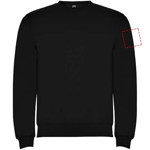 Clasica detský sveter s výstrihom crewneck - Roly – černá – tlačová plocha – Ľavý biceps