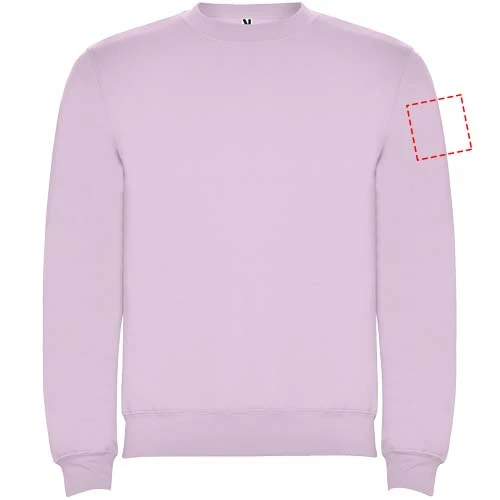 Clasica detský sveter s výstrihom crewneck - Roly – světle růžová – tlačová plocha – Ľavý biceps