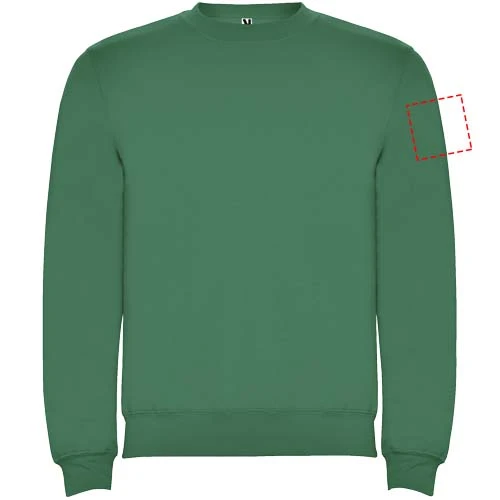 Clasica detský sveter s výstrihom crewneck - Roly – kelly zelená – tlačová plocha – Ľavý biceps