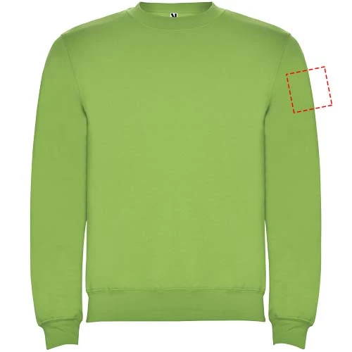 Clasica detský sveter s výstrihom crewneck - Roly – oázová zelená – tlačová plocha – Levý biceps