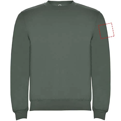 Clasica detský sveter s výstrihom crewneck - Roly – vavřínová zelená – tlačová plocha – Ľavý biceps