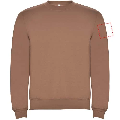 Clasica detský sveter s výstrihom crewneck - Roly – moka – tlačová plocha – Ľavý biceps