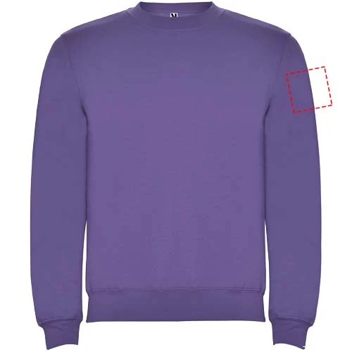 Clasica detský sveter s výstrihom crewneck - Roly – irská fialová – tlačová plocha – Ľavý biceps