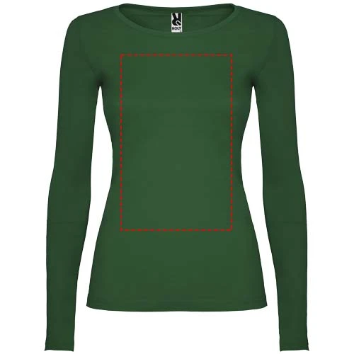 Extreme dámske tričko s dlhým rukávom - Roly – láhvová zelená – tlačová plocha – Celá predná strana