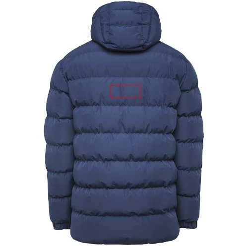Nepal unisex zateplená parka - Roly – námornícka modrá – tlačová plocha – Horná časť chrbta