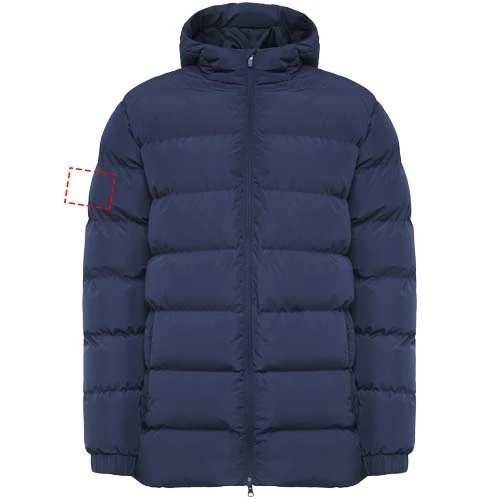 Nepal unisex zateplená parka - Roly – námornícka modrá – tlačová plocha – Pravý biceps