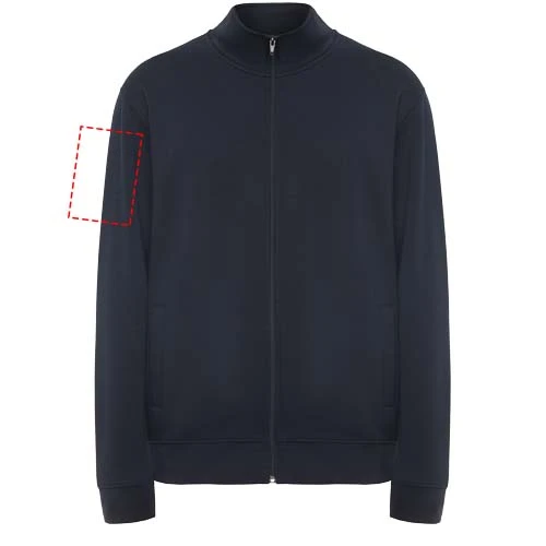 Ulan unisex celorozopínací sveter - Roly – námornícka modrá – tlačová plocha – Pravý biceps