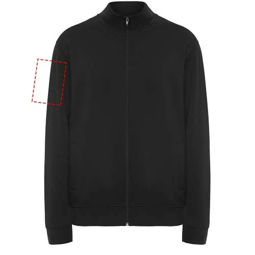 Ulan unisex celorozopínací sveter - Roly – černá – tlačová plocha – Pravý biceps