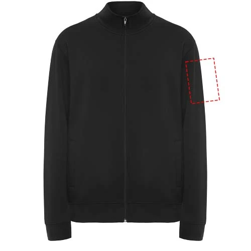 Ulan unisex celorozopínací sveter - Roly – černá – tlačová plocha – Ľavý biceps