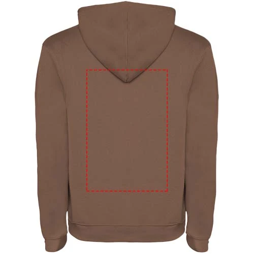 Urban detská mikina s kapucňou - Roly – moka – tlačová plocha – Impact vyšší záď