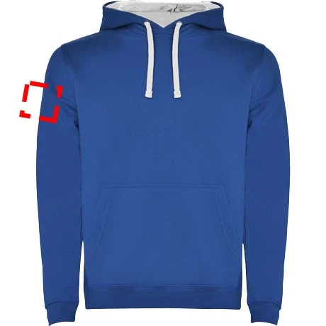 Urban detská mikina s kapucňou - Roly – kráľovská modrá – tlačová plocha – Pravý biceps