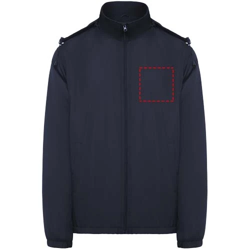 Makalu unisex zateplená bunda - Roly – námornícka modrá – tlačová plocha – Ľavá strana hrude