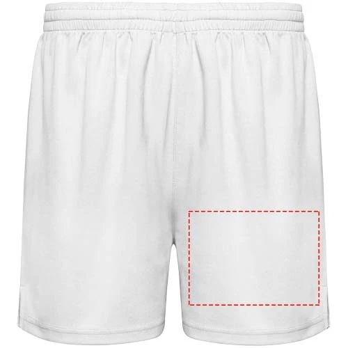 Player unisex športové šortky - Roly – bílá – tlačová plocha – Ľavá nohavica