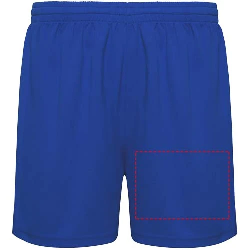 Player unisex športové šortky - Roly – kráľovská modrá – tlačová plocha – Ľavá nohavica