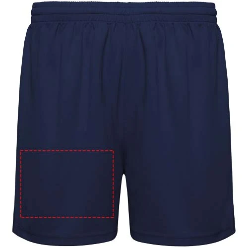 Player unisex športové šortky - Roly – námornícka modrá – tlačová plocha – Pravá noha