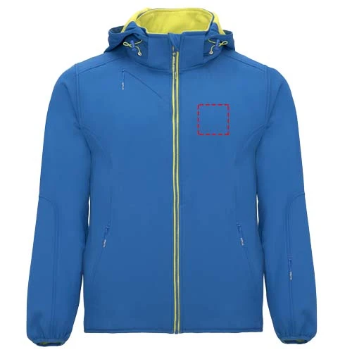 Siberia unisex softshellová bunda - Roly – kráľovská modrá – tlačová plocha – Ľavá strana hrude