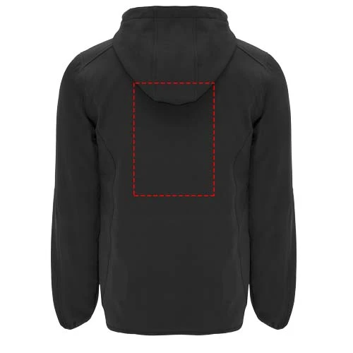 Siberia unisex softshellová bunda - Roly – černá – tlačová plocha – Impact vyšší záď