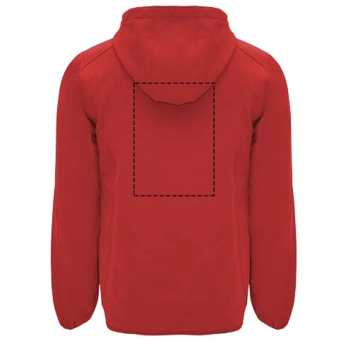 Siberia unisex softshellová bunda - Roly – červená – tlačová plocha – Impact vyšší záď