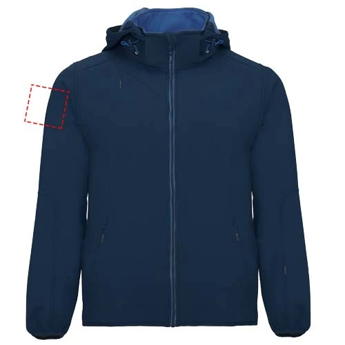 Siberia unisex softshellová bunda - Roly – námornícka modrá – tlačová plocha – Pravý biceps