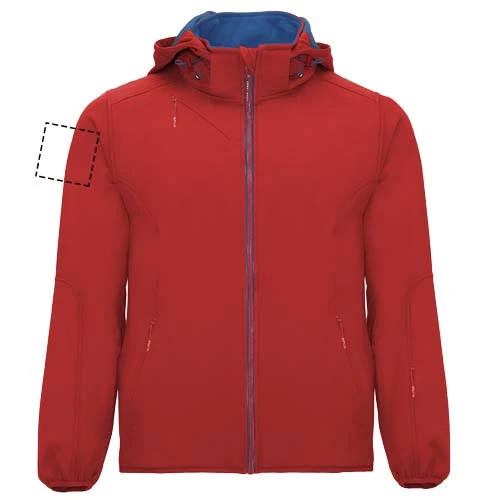 Siberia unisex softshellová bunda - Roly – červená – tlačová plocha – Pravý biceps