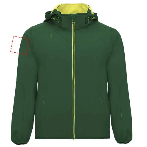 Siberia unisex softshellová bunda - Roly – láhvová zelená – tlačová plocha – Pravý biceps