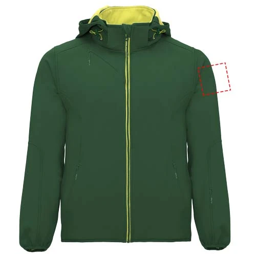 Siberia unisex softshellová bunda - Roly – láhvová zelená – tlačová plocha – Levý biceps