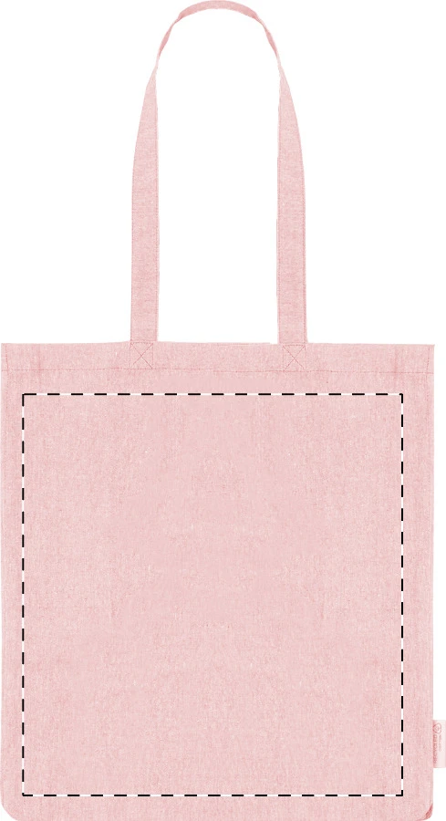 Recote Plus bavlnená nákupná taška – pink – tlačová plocha – Predná strana