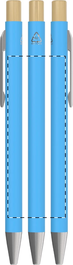 Iriboo guľôčkové pero – light blue – tlačová plocha – Obal