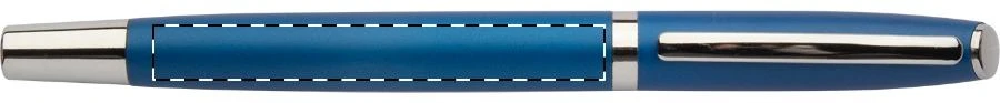 Redivi kovové guľôčkové pero – blue – tlačová plocha – Roller pero na telo - v línii s klipom