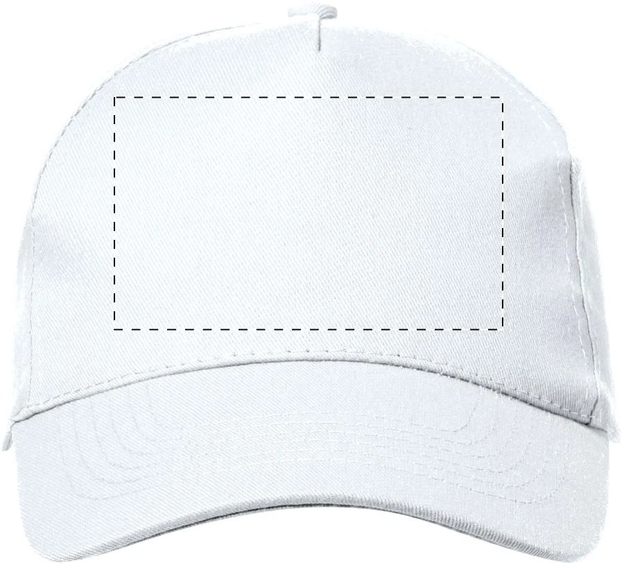 Rebicap baseballová čiapka – white – tlačová plocha – Predná strana