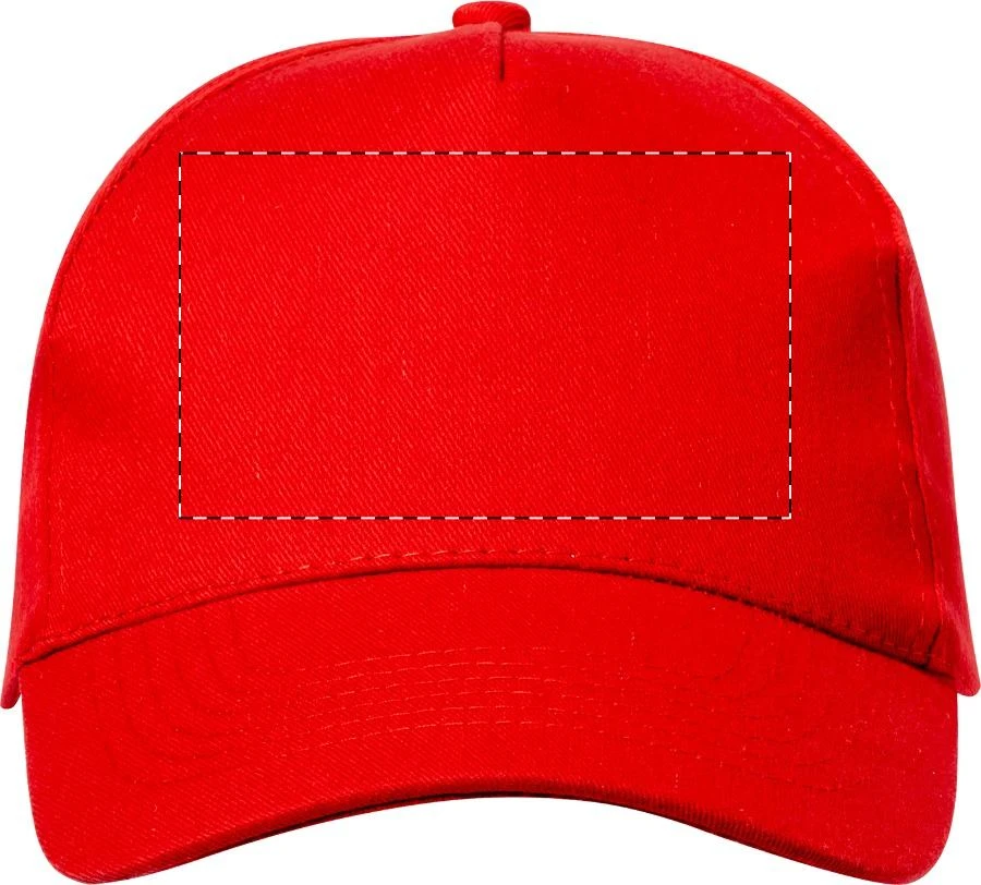 Rebicap baseballová čiapka – red – tlačová plocha – Predná strana
