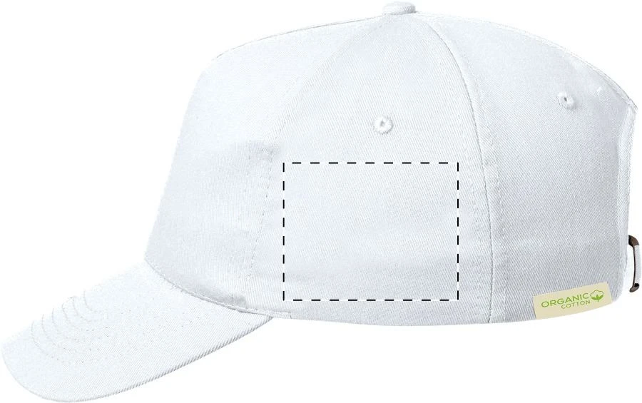Rebicap baseballová čiapka – white – tlačová plocha – Ľavá strana