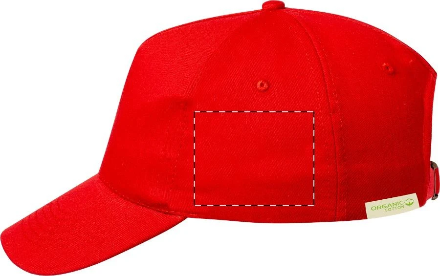 Rebicap baseballová čiapka – red – tlačová plocha – Ľavá strana