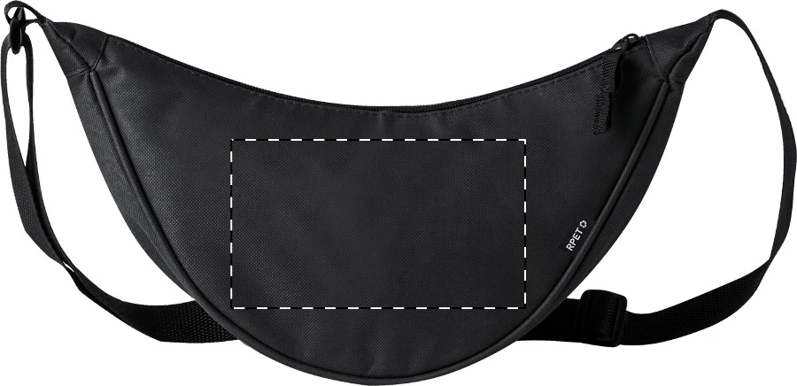 Lollap RPET crossbody ľadvinka – čierna – tlačová plocha – Zadná strana