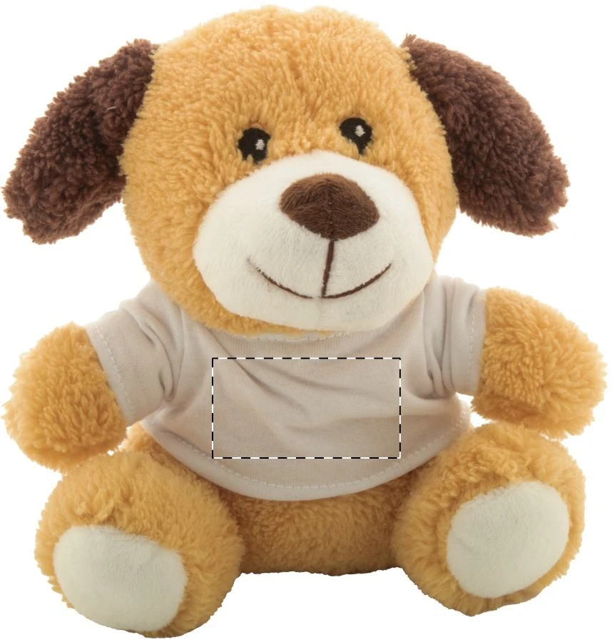 Rebark RPET plyšový pes – brown – tlačová plocha – Predná strana