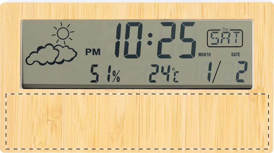 Zepra bambusová meteorologická stanica – natural – tlačová plocha – Predná strana - spodná časť