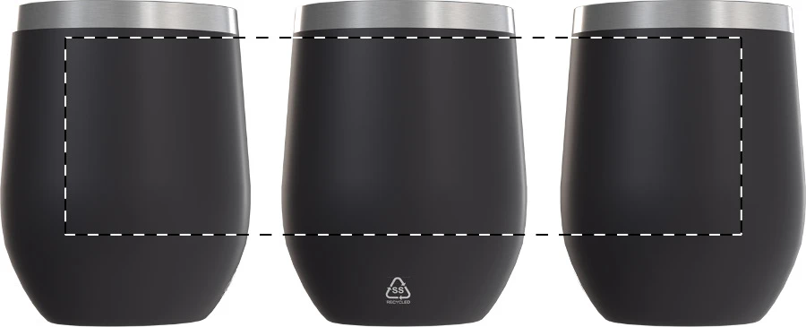 Rebby termohrnček – dark grey – tlačová plocha – Celoplošná potlač – rotačná sieťotlač