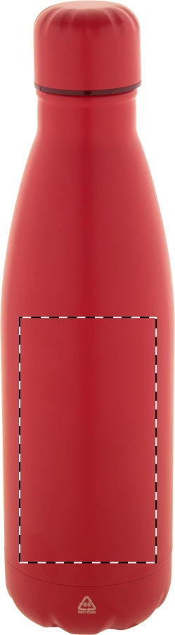 Refill recyklovaná fľaša z nerez ocele – red – tlačová plocha – Predná strana