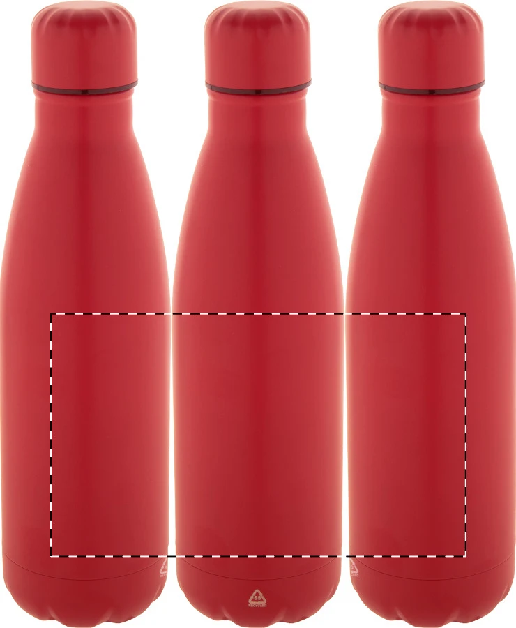 Refill recyklovaná fľaša z nerez ocele – red – tlačová plocha – Celoplošná potlač – rotačná sieťotlač