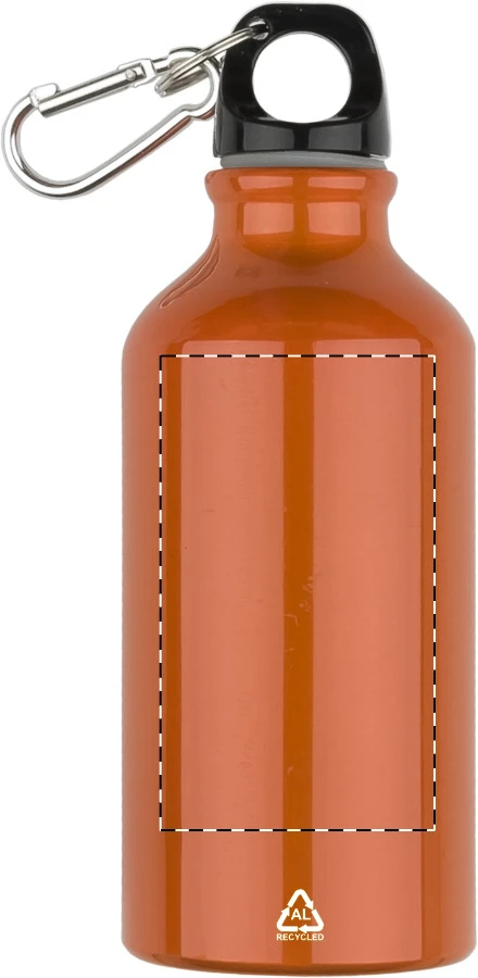 Raluto flaša – orange – tlačová plocha – Predná strana