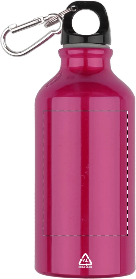 Raluto flaša – pink – tlačová plocha – Predná strana
