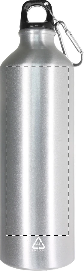 Raluto XL flaša – silver – tlačová plocha – Predná strana