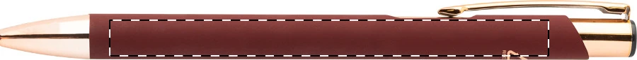 Ronnel guľôčkové pero – burgundy – tlačová plocha – Na telo - pre praváka